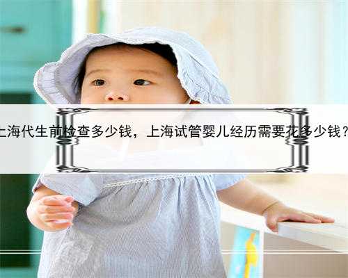 上海代生前检查多少钱，上海试管婴儿经历需要花多少钱？