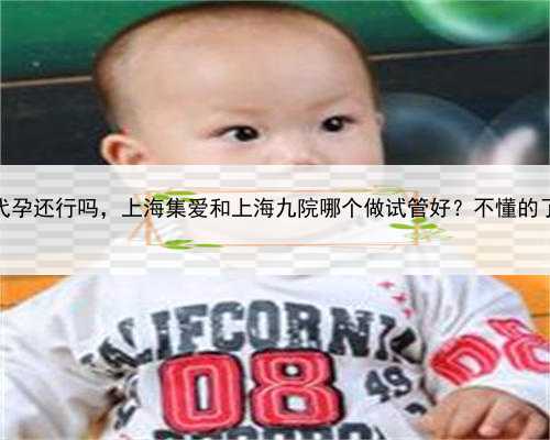 上海去代孕还行吗，上海集爱和上海九院哪个做试管好？不懂的了解下！