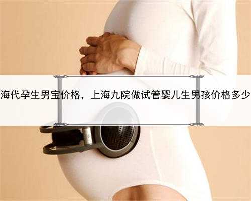 上海代孕生男宝价格，上海九院做试管婴儿生男孩价格多少？